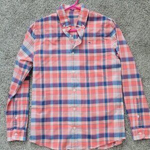 Boys Vineyard Vines Pink White & Purple Button Down Shirt  Large  Size 16   2022